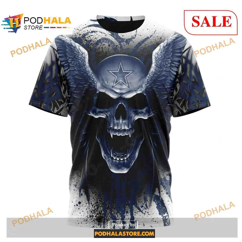 Edgy Skull Wings AOP Hoodie With Ominous Design And Detailed Artwork Edgy Skull Wings AOP Hoodie With Ominous Design And Detailed Artwork