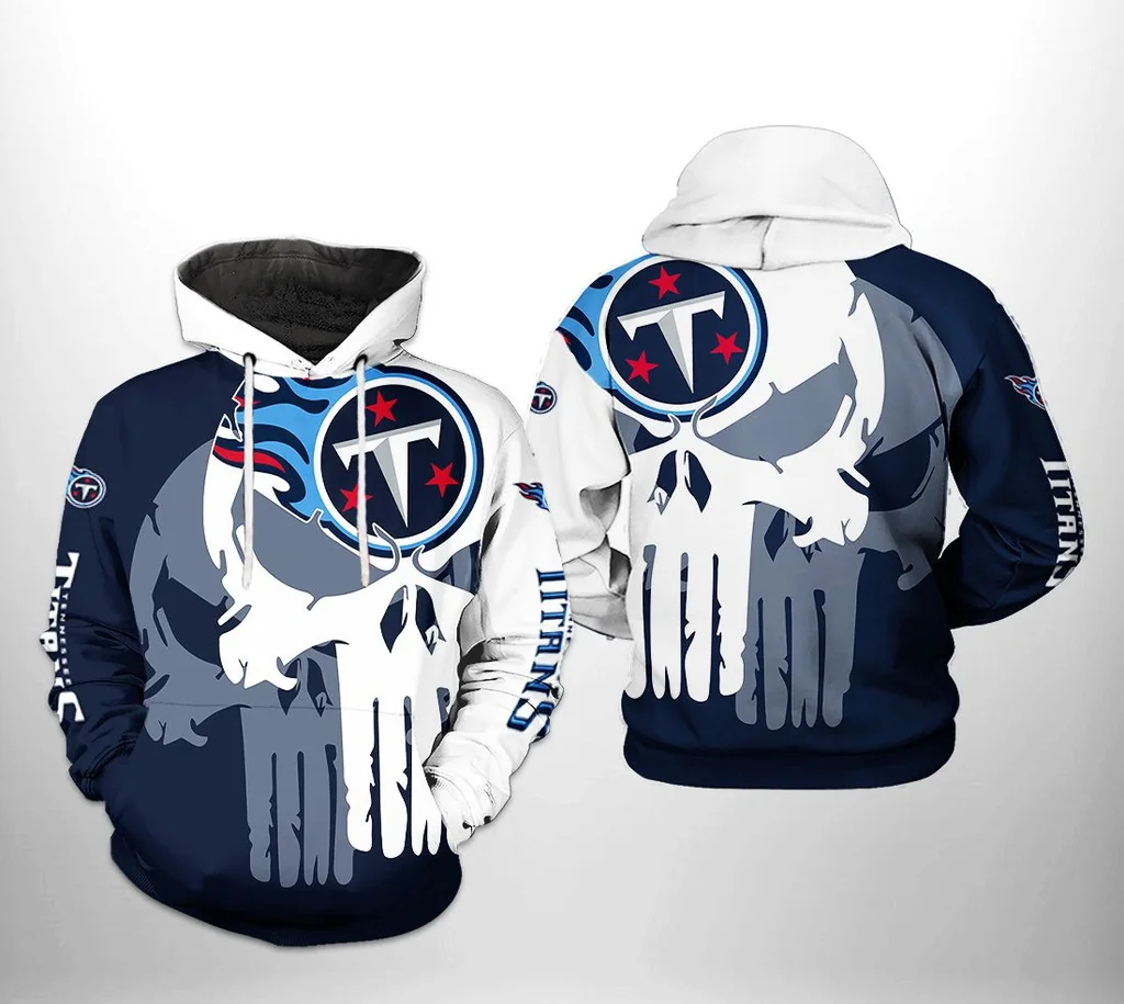 Edgy Tennessee Titans Skull 3d Hoodie With Bold Team Colors And Design