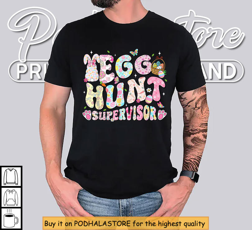 Egg Hunt Supervisor Outfit Family Easter Shirts For Mom Dad Kids Funny Gift