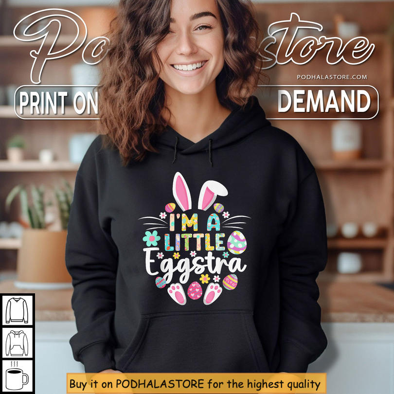 Eggstra Funny Matching Gift Family Easter Shirt Cute Bunny Graphic Tee