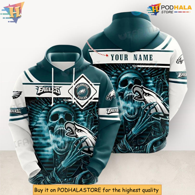 Egyptian Skull Artwork Philadelphia Eagles Hoodie 3D Custom Fan Gift