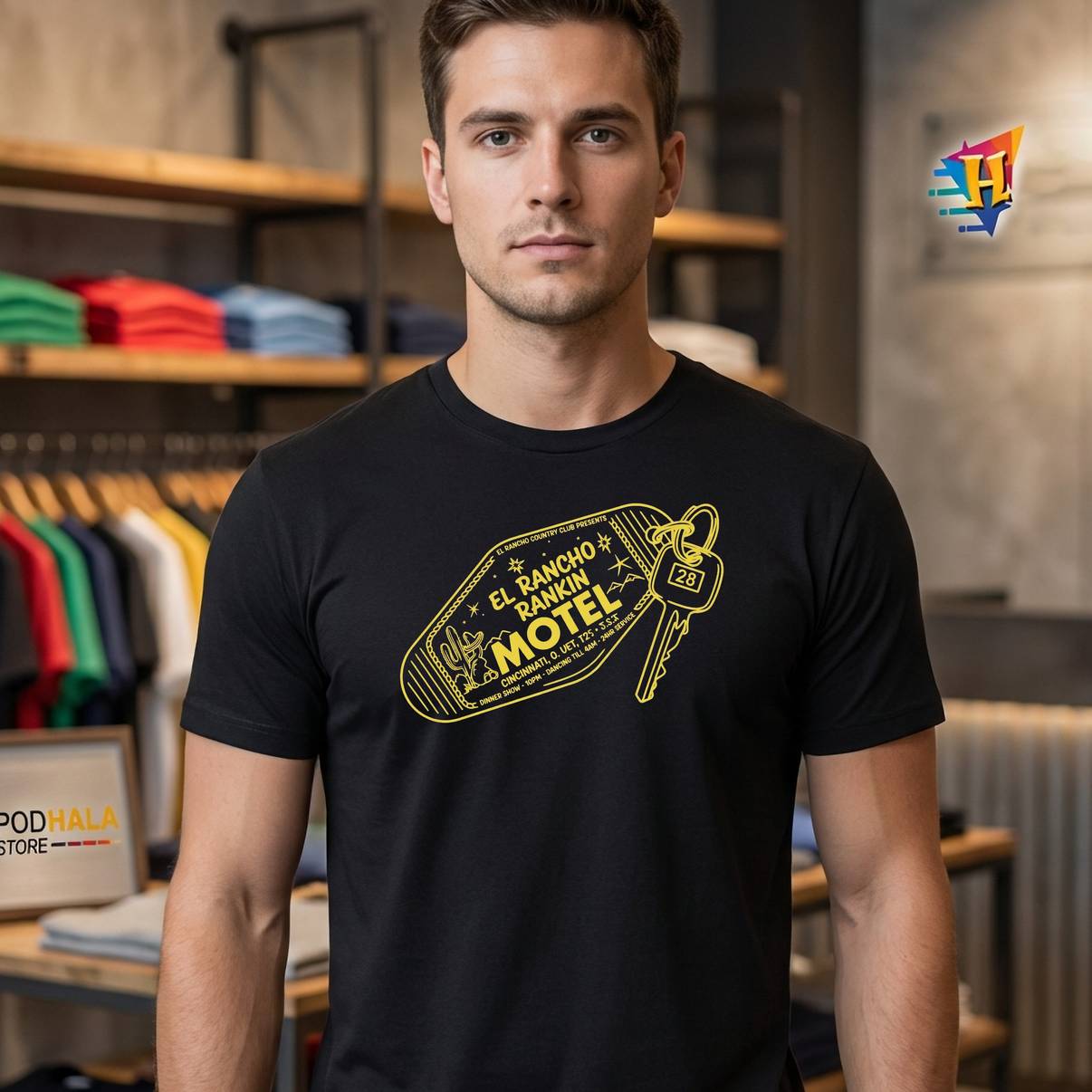 El Rancho Rankin Motel Keys Shirt Retro Vintage Travel Graphic Design For Mens
