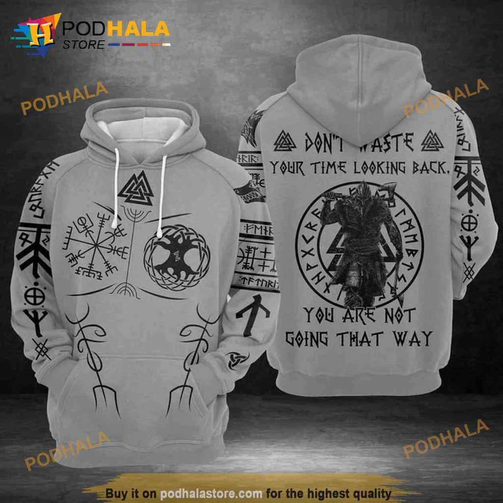 Empowered Viking Warrior 3d Hoodie With Norse Symbols And Inspirational Quote