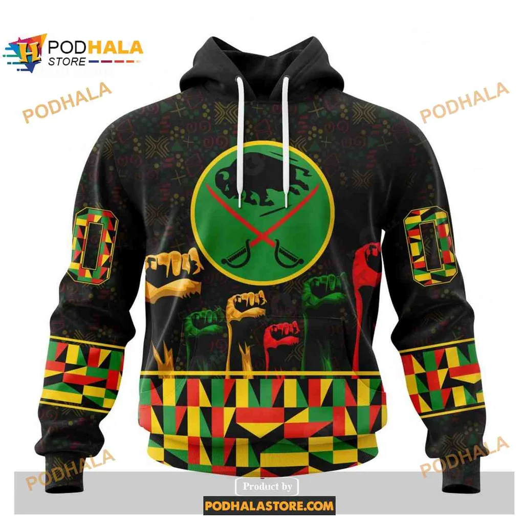 Empowering Buffalo Sabres 3d Hoodie Celebrating Black History Month