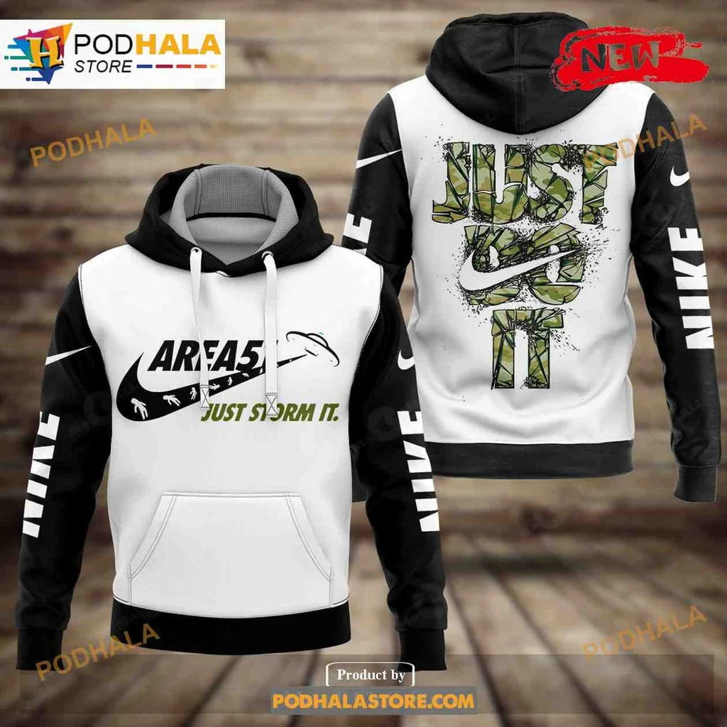 Energetic Camouflage Just Storm It 3d Hoodie With Bold Graphic Design