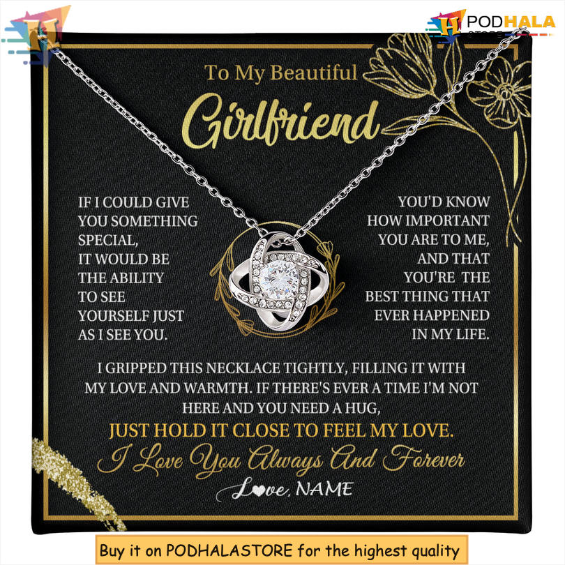 Engraved To My Beautiful Girlfriend Necklace Happy Valentines Day Card Message My Love