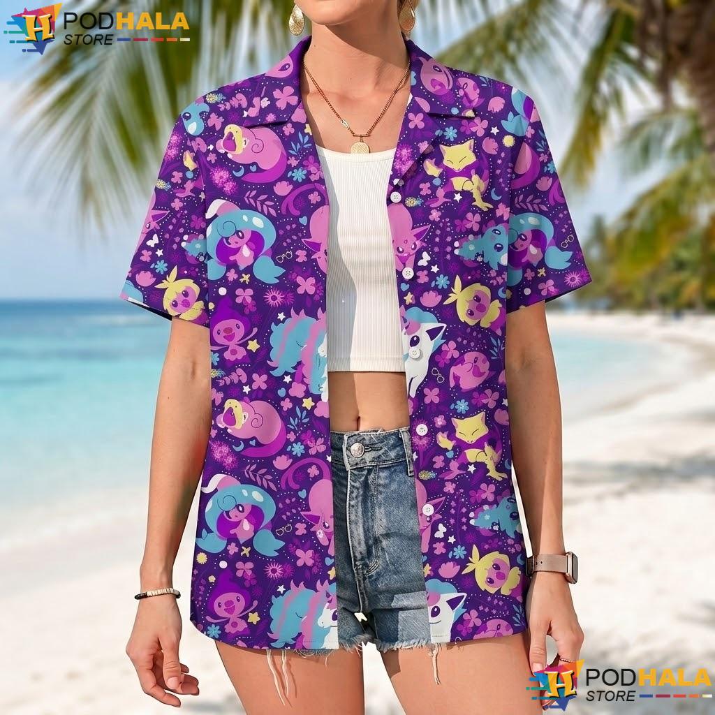 Espeon Slowpoke Tropical Shirt Cute Purple Tropical Beach Outfit Top Espeon Slowpoke Tropical Shirt Cute Purple Tropical Beach Outfit Top