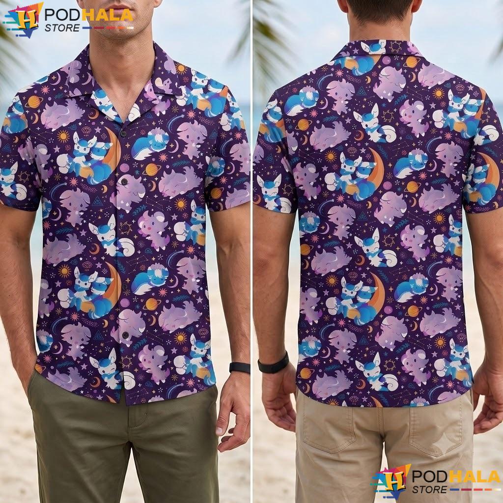 Espurr Meowstic Tropical Shirt Cute Cosmic Pattern Summer Beach Outfit Espurr Meowstic Tropical Shirt Cute Cosmic Pattern Summer Beach Outfit