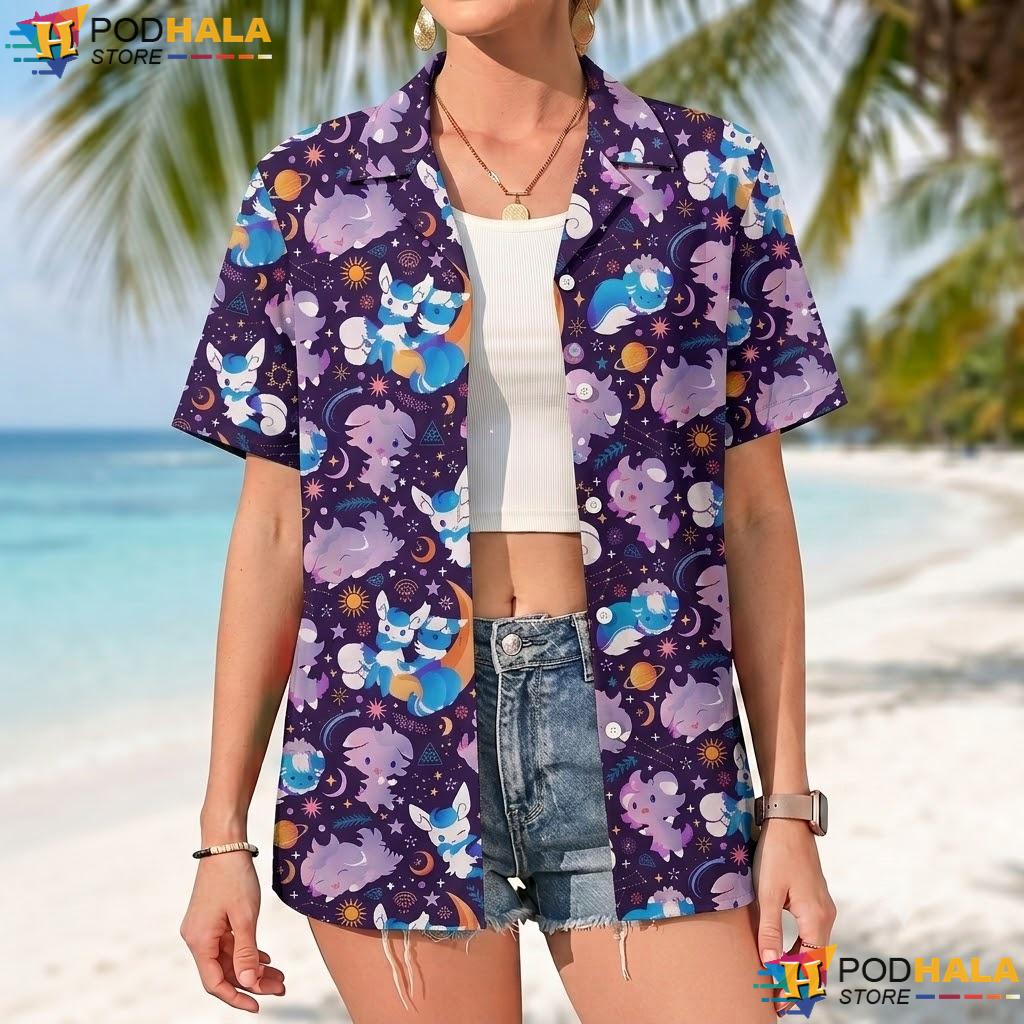 Espurr Meowstic Tropical Shirt Cute Cosmic Pattern Summer Beach Outfit Espurr Meowstic Tropical Shirt Cute Cosmic Pattern Summer Beach Outfit