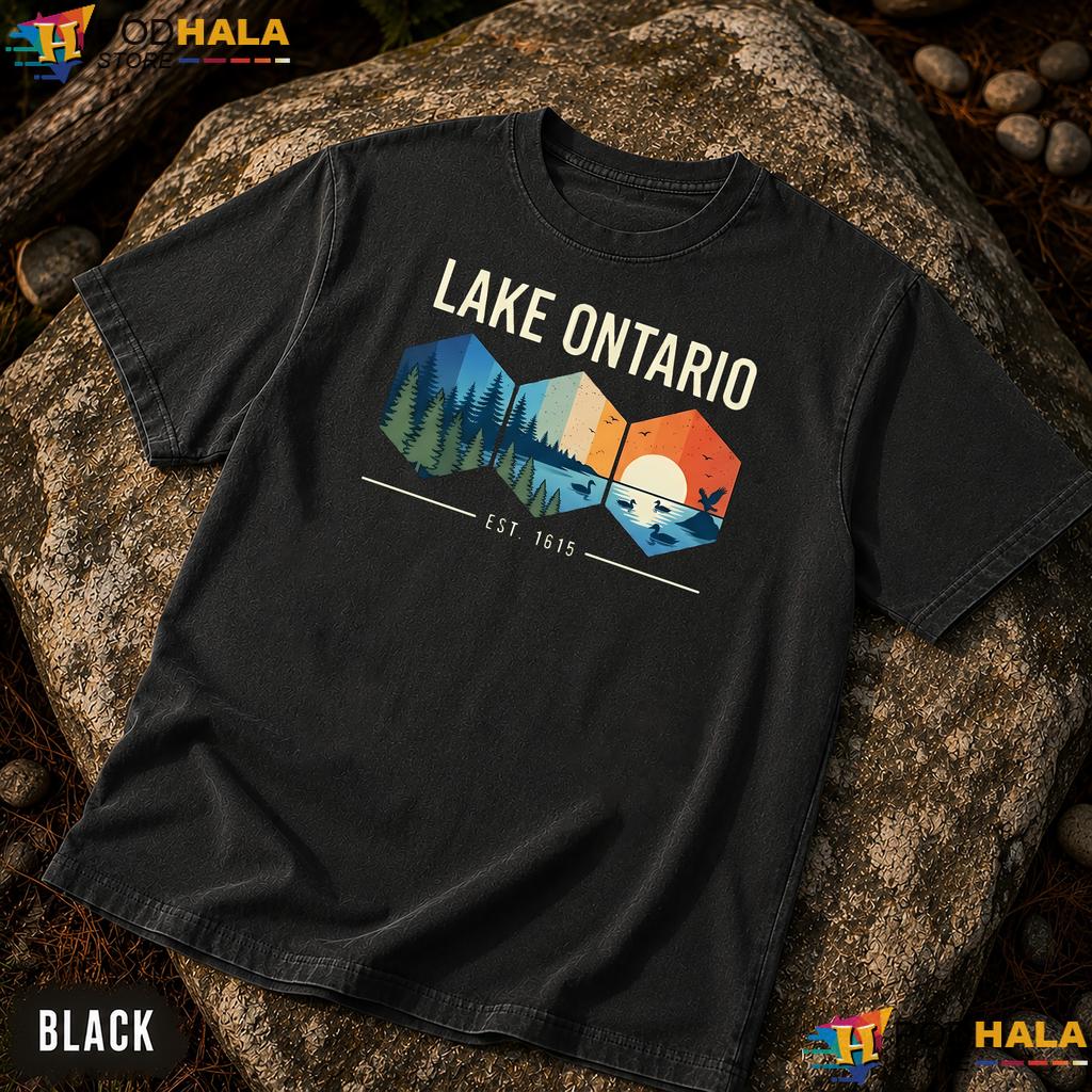 Est 1615 Lake Ontario Comfort Colors T-Shirt Adventurous Nature Lover