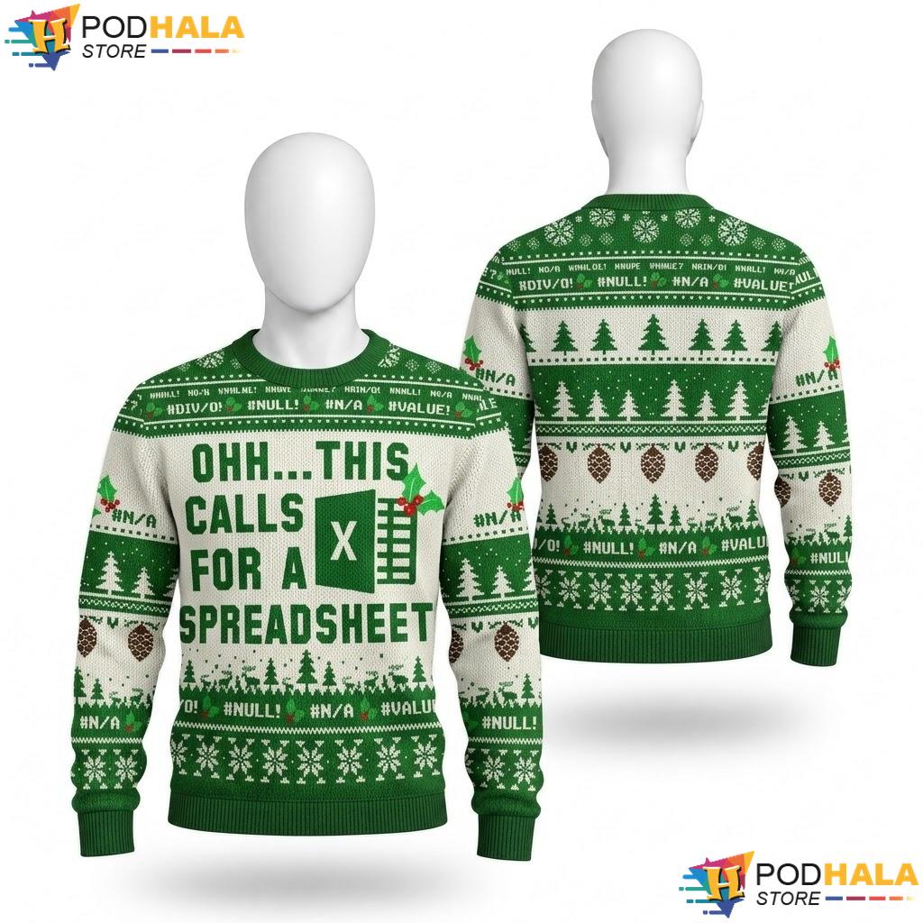Excel Lover Spreadsheet Ugly Xmas Sweater Funny Christmas Office Gift