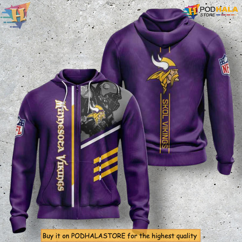 Exclusive Fanwear Minnesota Vikings Full Zip Hoodie USA Sport Design Exclusive Fanwear Minnesota Vikings Full Zip Hoodie USA Sport Design