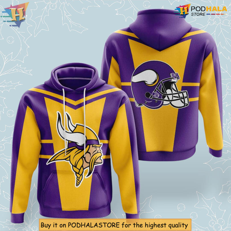 Exclusive Sports Artwork Minnesota Vikings All Over Print Hoodie Teamwear 3D Exclusive Sports Artwork Minnesota Vikings All Over Print Hoodie Teamwear 3D