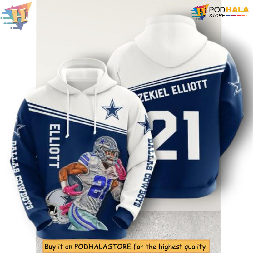 Ezekiel Elliott Player Edition Hoodie Dallas Cowboys Hoodie Men NFL Gear