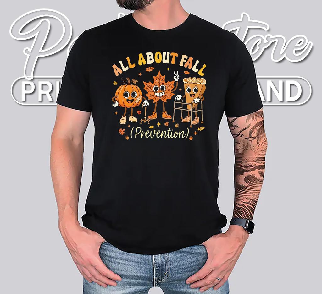 Fall Prevention Nurse PT OT Halloween Shirt Physical Therapy Graphic Fall Prevention Nurse PT OT Halloween Shirt Physical Therapy Graphic
