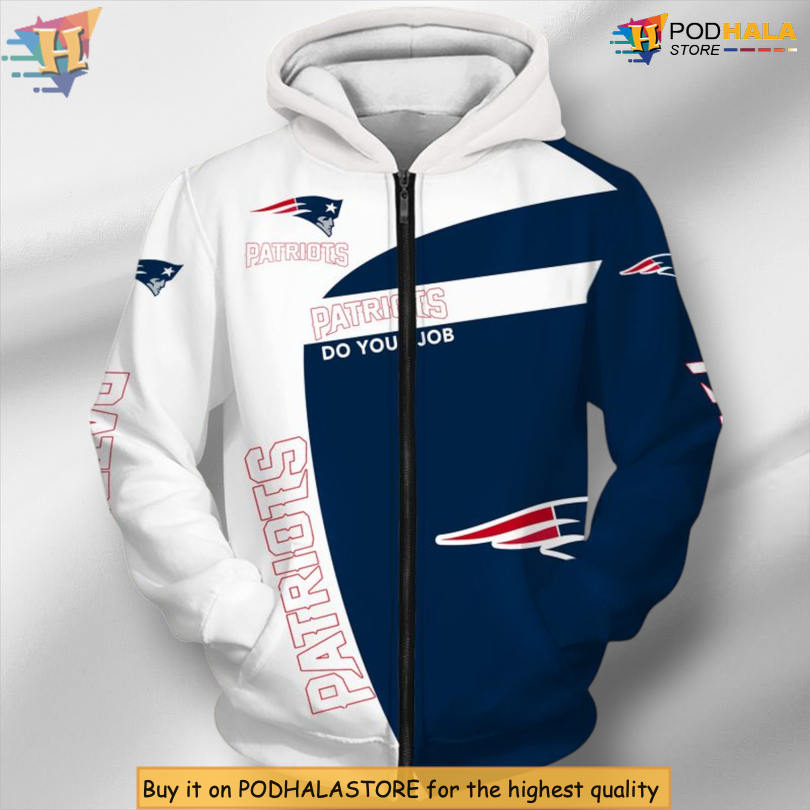 Fan Gift Zip Up Design New England Patriots Zipper Hoodie 3D Hoodie Style