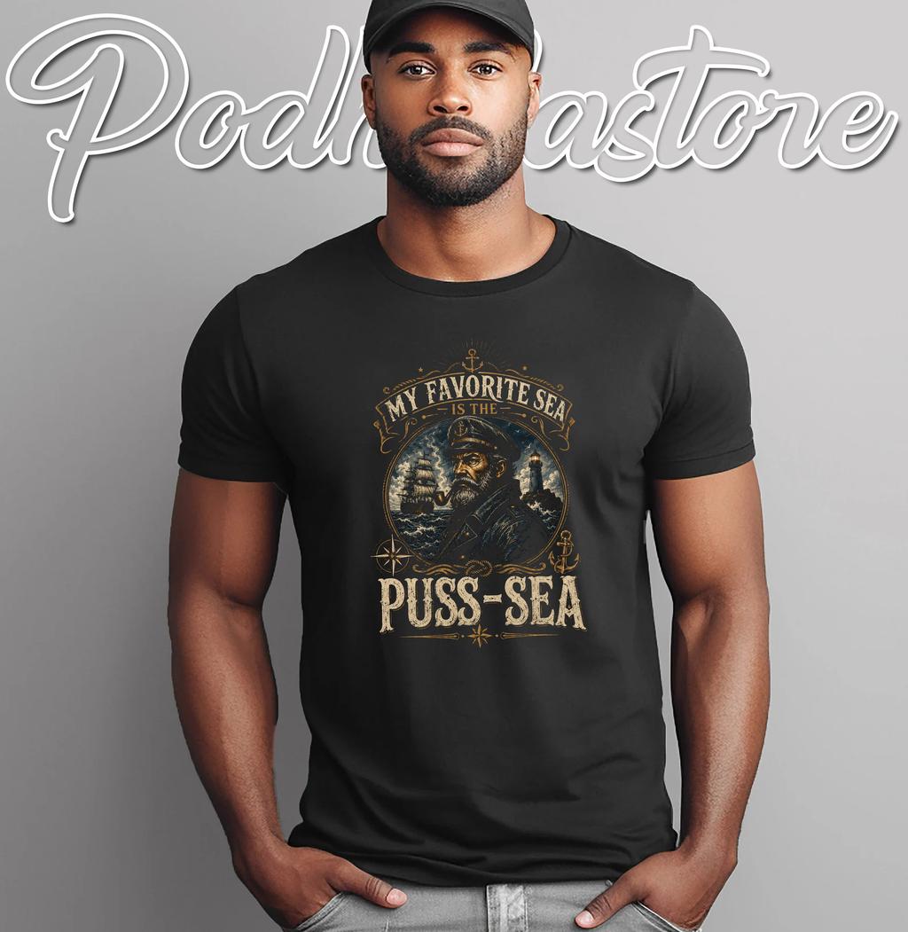 Favorite Puss Sea T-Shirt Funny Inappropriate Dirty Adult Humor Graphic Men
