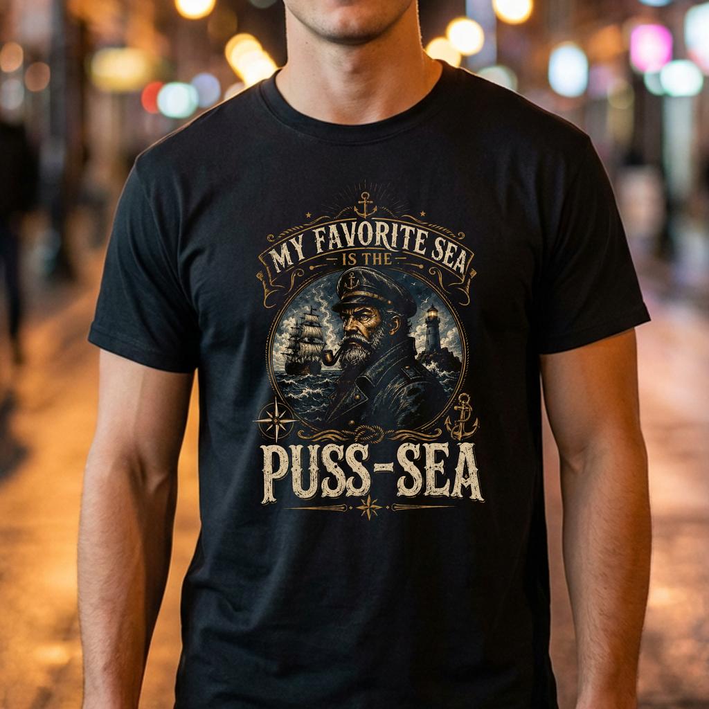 Favorite Puss Sea Tshirt Funny Inappropriate Dirty Adult Humor Graphic Men Favorite Puss Sea Tshirt Funny Inappropriate Dirty Adult Humor Graphic Men