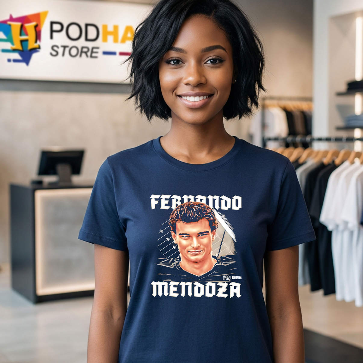 Fernando Mendoza Las Vegas Shirt Airbrush Sports Fan Graphic Casual Mens