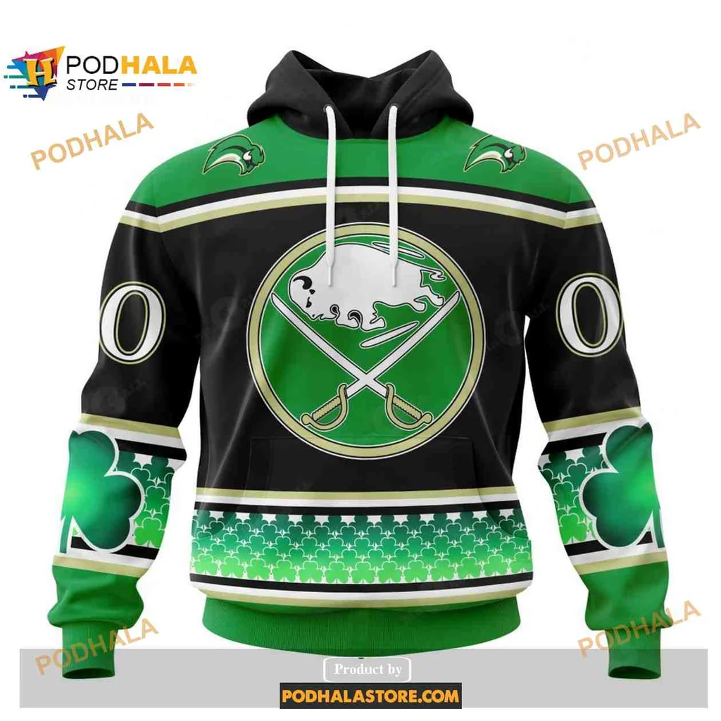 Festive Buffalo Sabres 3d Hoodie With Shamrock Design For St Patricks Day