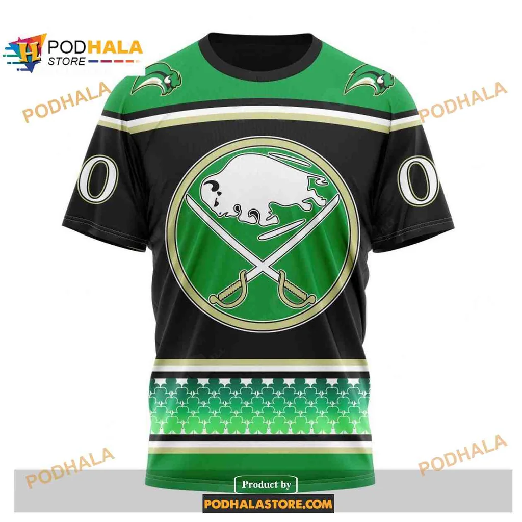 Festive Buffalo Sabres AOP Hoodie With Shamrock Design For St Patricks Day Festive Buffalo Sabres AOP Hoodie With Shamrock Design For St Patricks Day