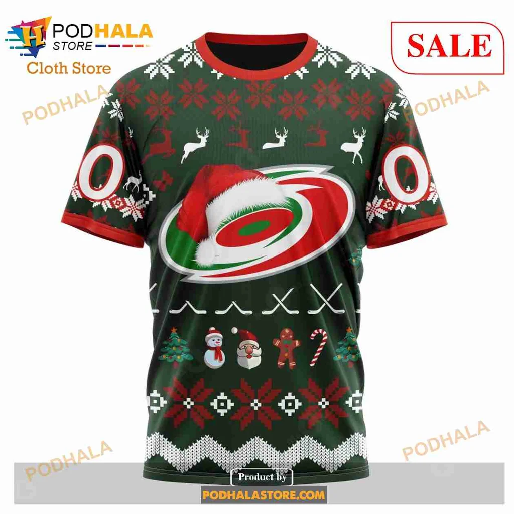 Festive Carolina Hurricanes 3d Hoodie With Christmas Snowflakes And Team Logo - Product View 6 Festive Carolina Hurricanes 3d Hoodie With Christmas Snowflakes And Team Logo - Product View 6