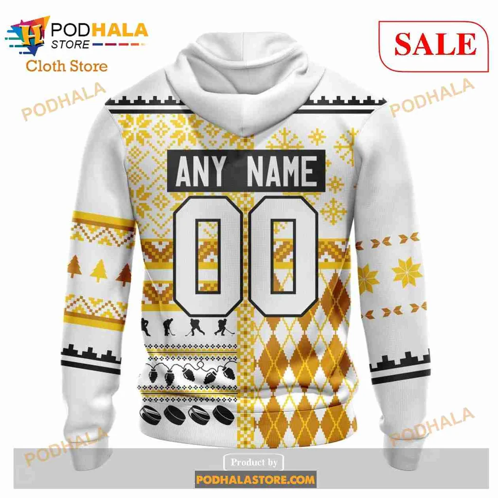 Festive Chicago Blackhawks AOP Hoodie With Geometric Patterns And Snowflakes Festive Chicago Blackhawks AOP Hoodie With Geometric Patterns And Snowflakes