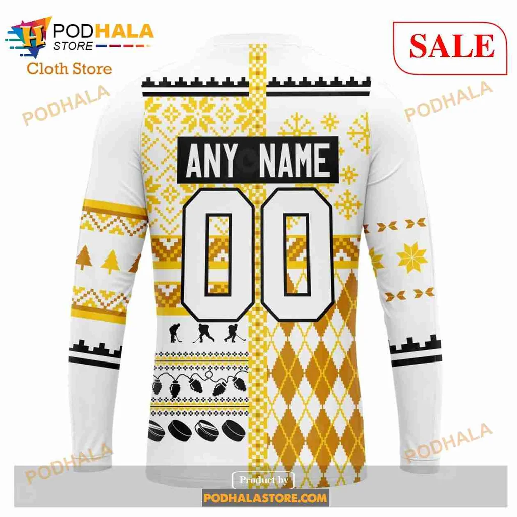 Festive Chicago Blackhawks 3d Hoodie With Geometric Patterns And Snowflakes - Product View 5 Festive Chicago Blackhawks 3d Hoodie With Geometric Patterns And Snowflakes - Product View 5