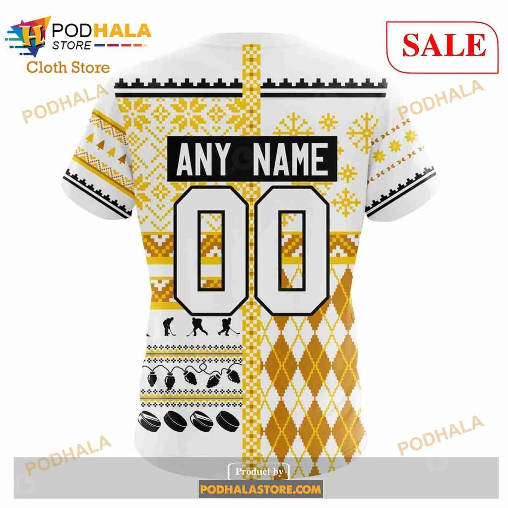 Festive Chicago Blackhawks 3d Hoodie With Geometric Patterns And Snowflakes - Product View 7 Festive Chicago Blackhawks 3d Hoodie With Geometric Patterns And Snowflakes - Product View 7