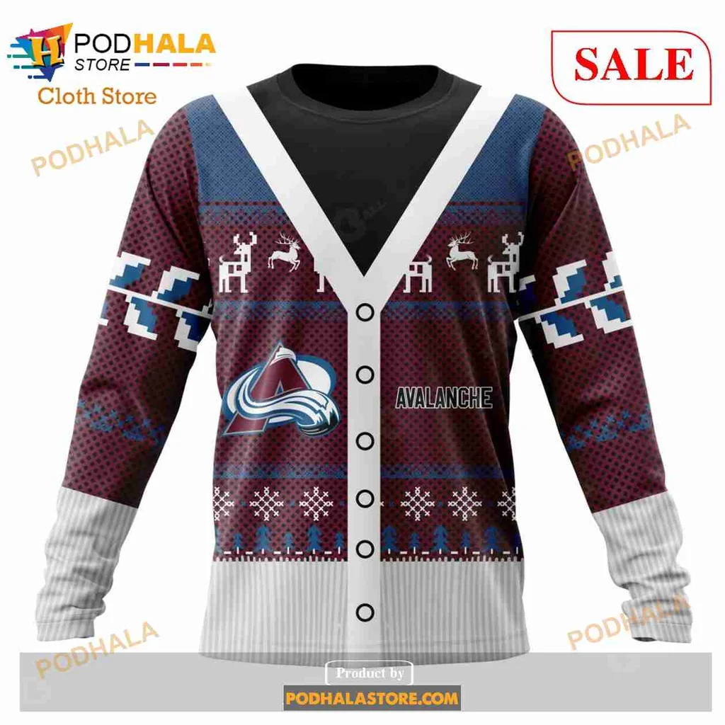 Festive Colorado Avalanche 3D Print Hoodie Featuring Holiday Design And Logo Festive Colorado Avalanche 3D Print Hoodie Featuring Holiday Design And Logo