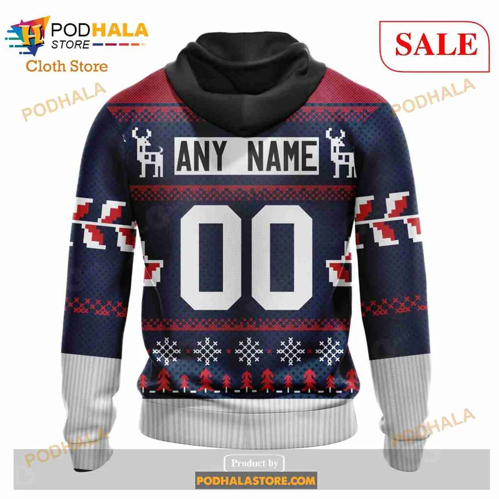 Festive Columbus Blue Jackets AOP Hoodie, Holiday Design For Nhl Fans Festive Columbus Blue Jackets AOP Hoodie, Holiday Design For Nhl Fans