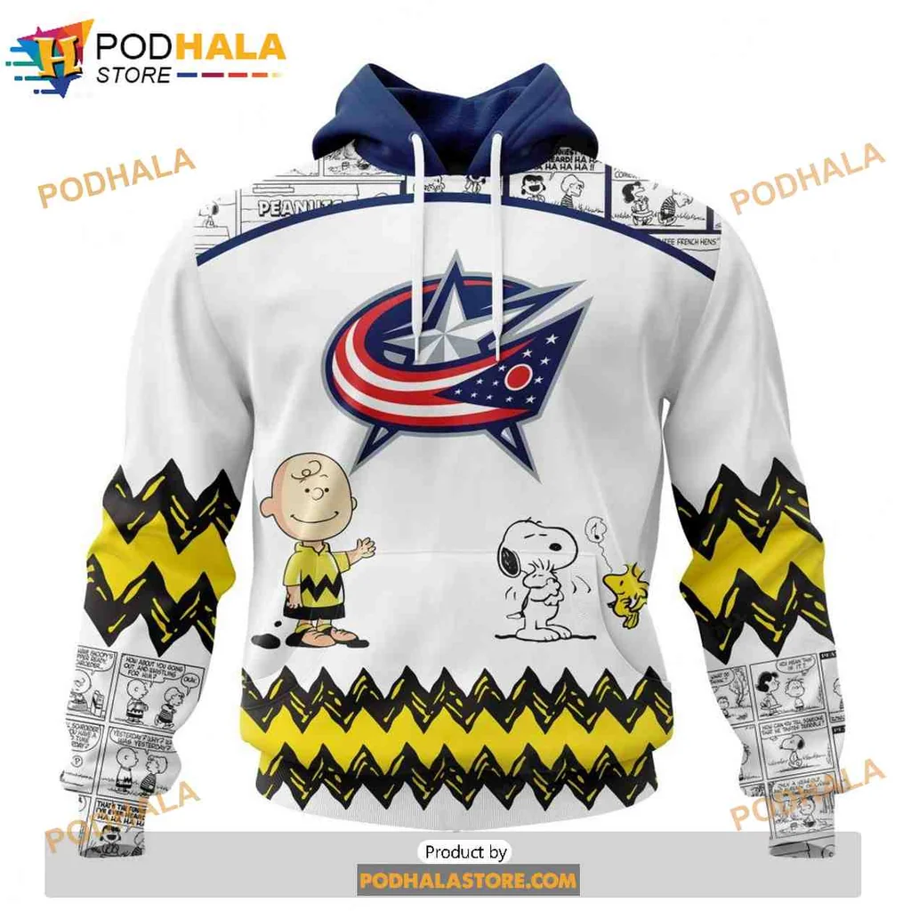 Festive Columbus Blue Jackets Snoopy 3d Hoodie With Whimsical Design - Product View 5 Festive Columbus Blue Jackets Snoopy 3d Hoodie With Whimsical Design - Product View 5