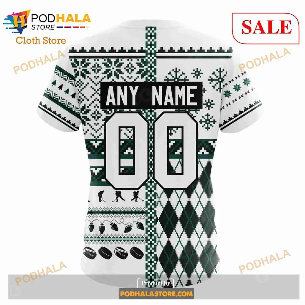 Festive Dallas Stars 3d Hoodie With Christmas Patterns And Logo - Product View 7 Festive Dallas Stars 3d Hoodie With Christmas Patterns And Logo - Product View 7