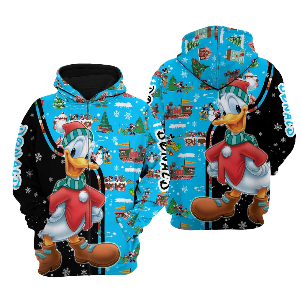 Festive Donald Duck Christmas 3d Hoodie With Whimsical Holiday Design