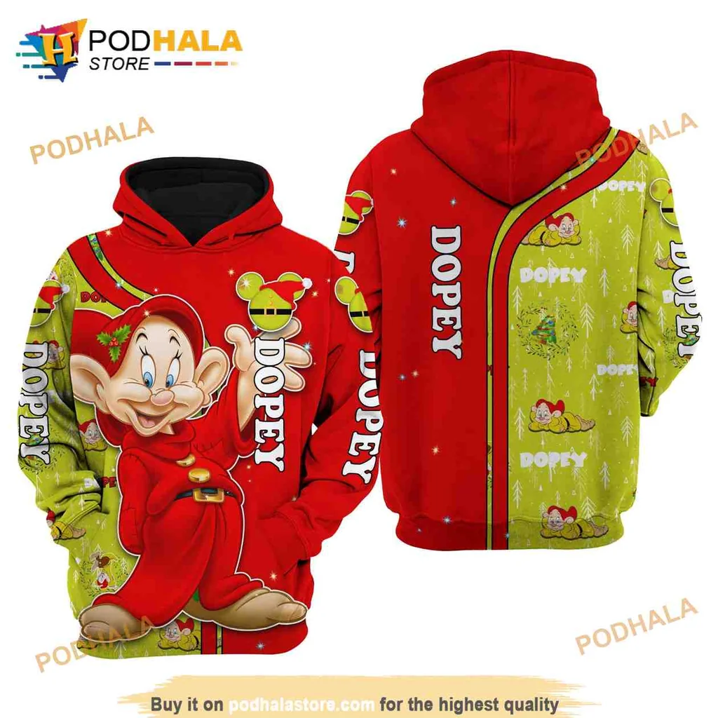 Festive Dopey Christmas 3d Hoodie With Whimsical Holiday Design