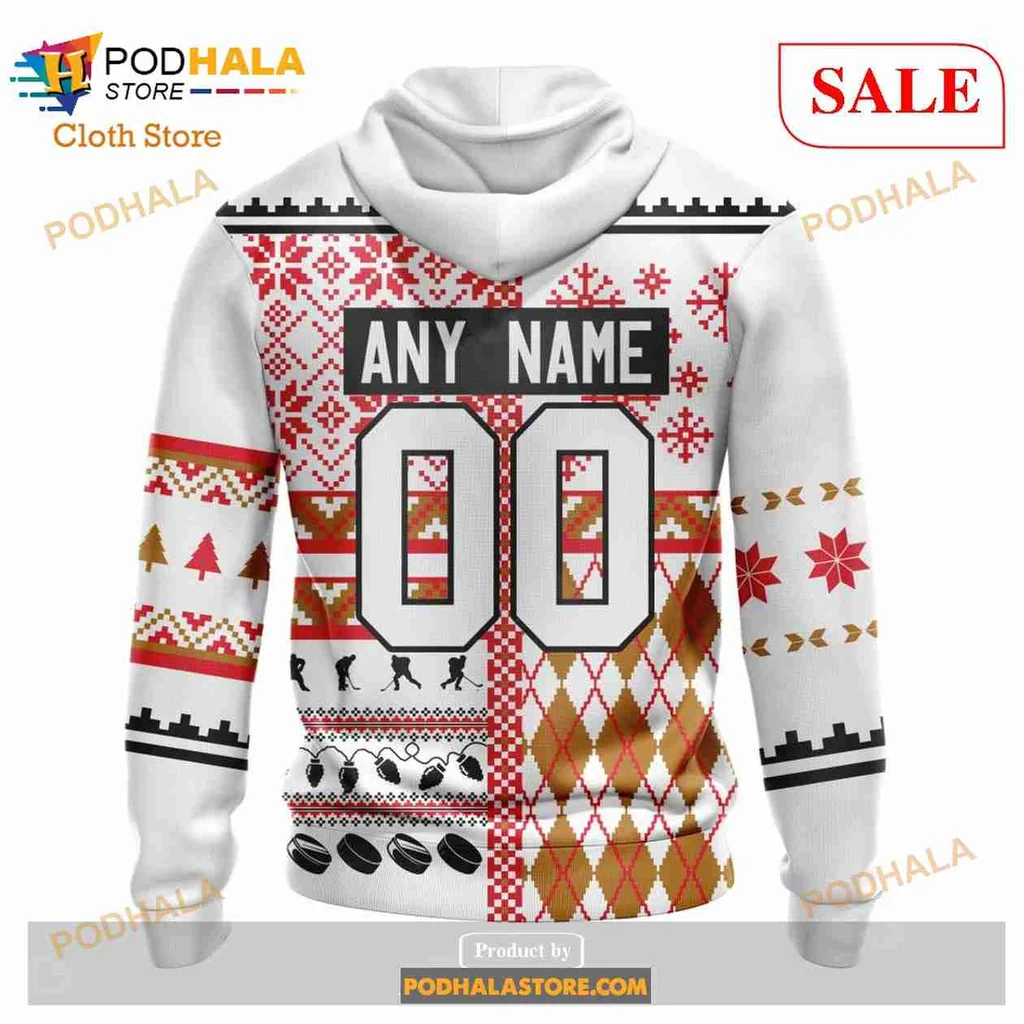 Festive Edmonton Oilers AOP Hoodie, Cheerful Christmas Design For Fans Festive Edmonton Oilers AOP Hoodie, Cheerful Christmas Design For Fans