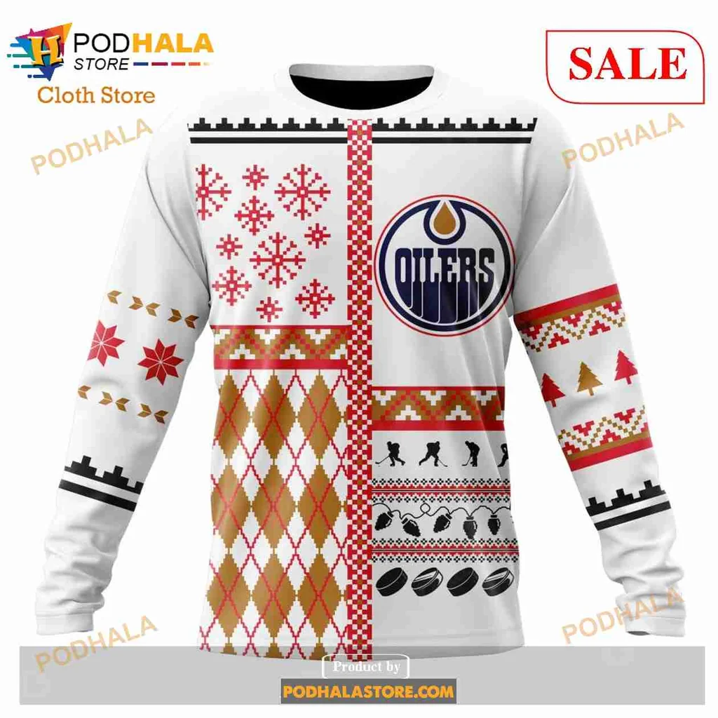 Festive Edmonton Oilers 3D Print Hoodie, Cheerful Christmas Design For Fans Festive Edmonton Oilers 3D Print Hoodie, Cheerful Christmas Design For Fans