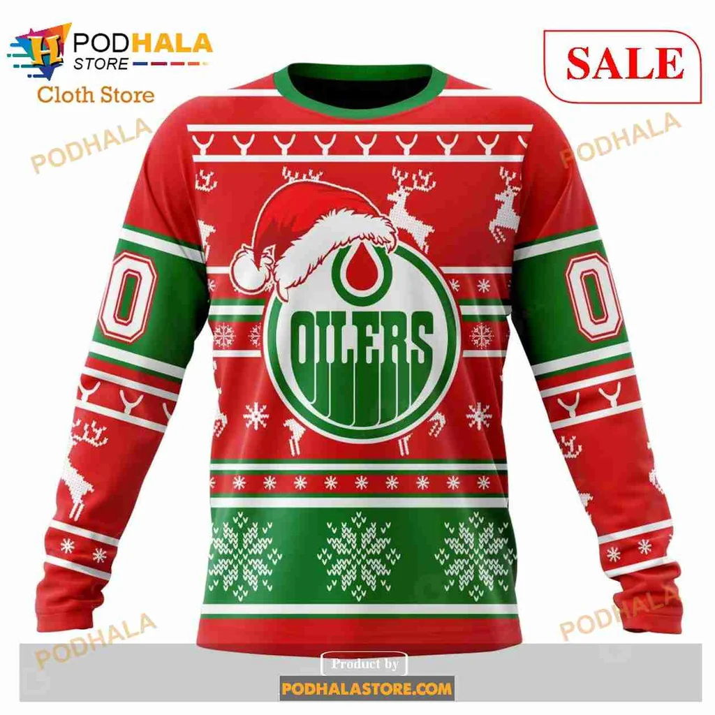 Festive Edmonton Oilers 3D Print Hoodie With Christmas Snowflakes And Reindeer Festive Edmonton Oilers 3D Print Hoodie With Christmas Snowflakes And Reindeer