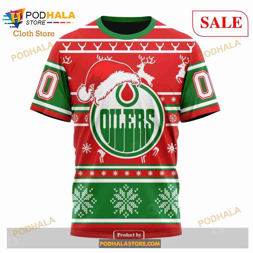 Festive Edmonton Oilers 3d Hoodie With Christmas Snowflakes And Reindeer - Product View 6 Festive Edmonton Oilers 3d Hoodie With Christmas Snowflakes And Reindeer - Product View 6