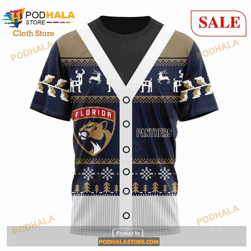 Festive Florida Panthers 3d Hoodie With Holiday Design Elements - Product View 6 Festive Florida Panthers 3d Hoodie With Holiday Design Elements - Product View 6