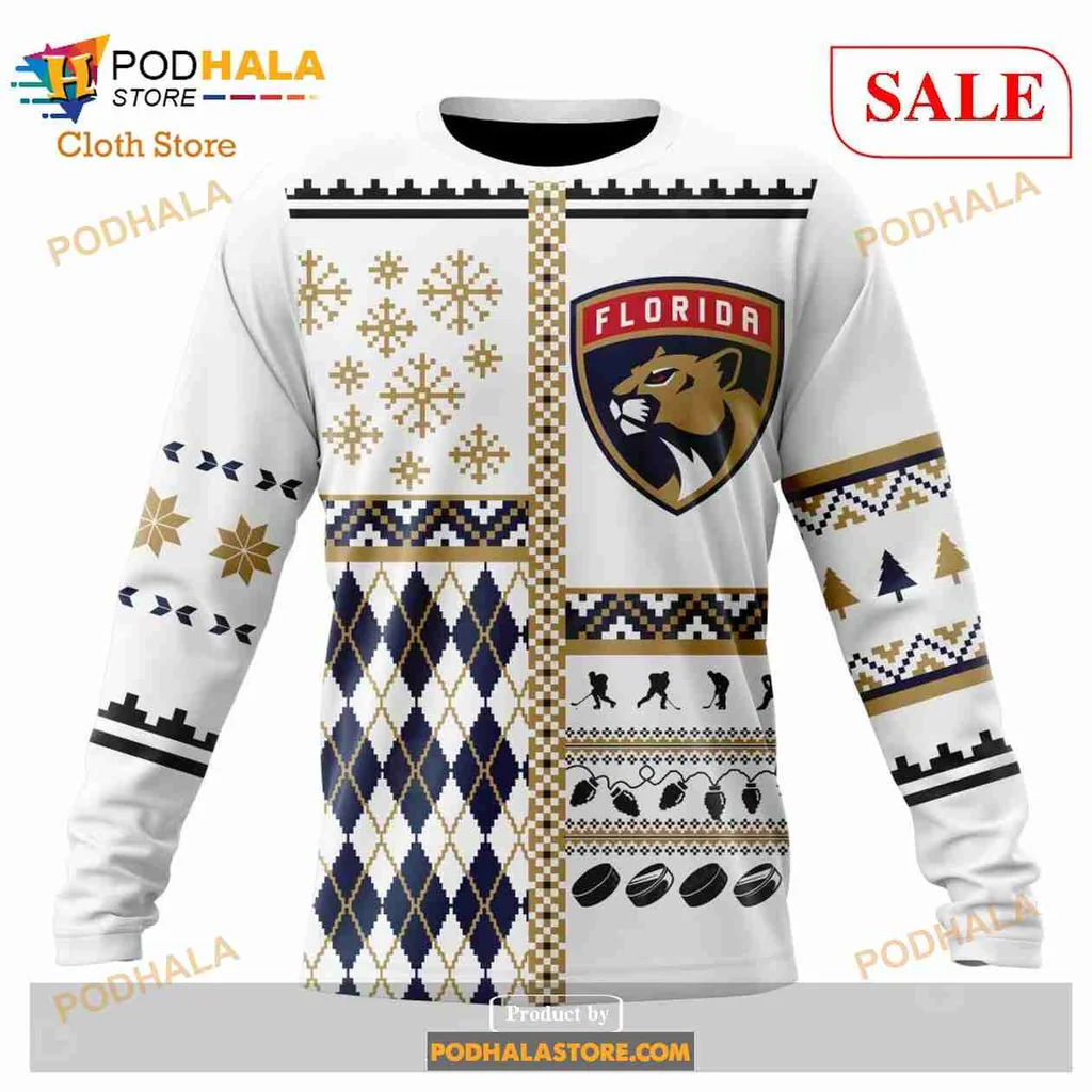 Festive Florida Panthers 3D Print Hoodie With Vibrant Holiday Design Festive Florida Panthers 3D Print Hoodie With Vibrant Holiday Design