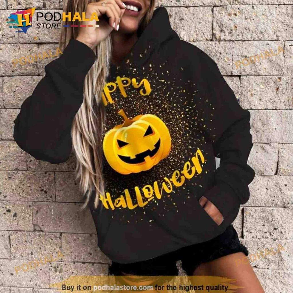 Festive Happy Halloween Pumpkin 3d Hoodie With Cheerful Cartoon Design