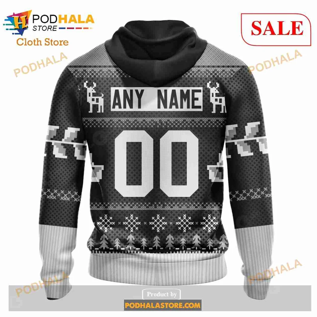 Festive Los Angeles Kings AOP Hoodie With Christmas Design Elements Festive Los Angeles Kings AOP Hoodie With Christmas Design Elements