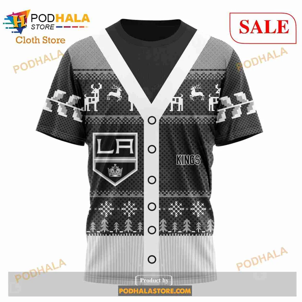 Festive Los Angeles Kings 3d Hoodie With Christmas Design Elements - Product View 6 Festive Los Angeles Kings 3d Hoodie With Christmas Design Elements - Product View 6