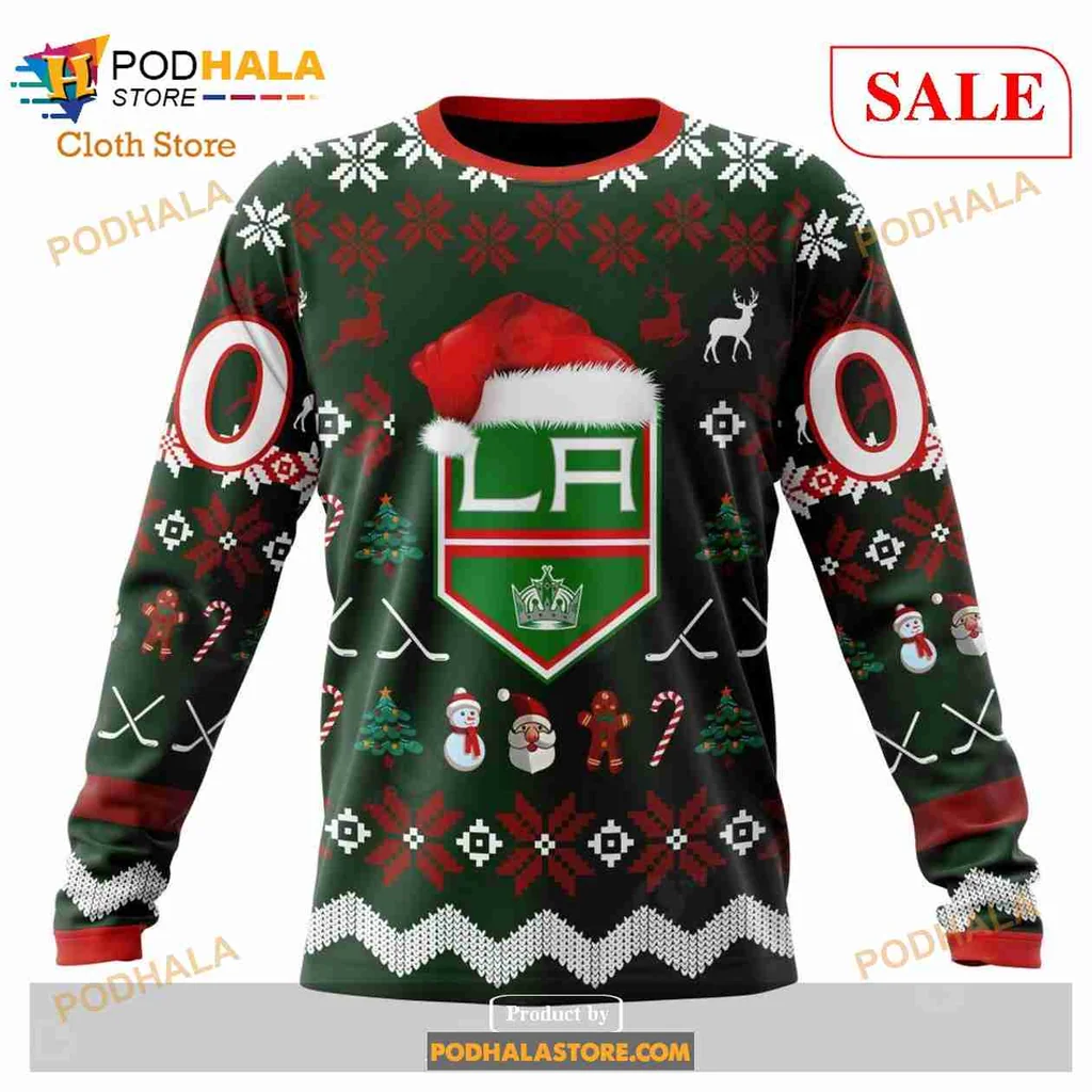 Festive Los Angeles Kings 3D Print Hoodie With Christmas Graphics Festive Los Angeles Kings 3D Print Hoodie With Christmas Graphics