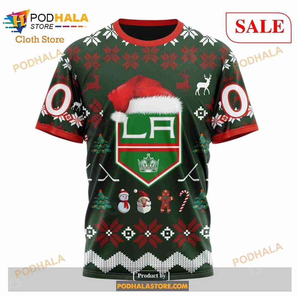 Festive Los Angeles Kings 3d Hoodie With Christmas Graphics - Product View 6 Festive Los Angeles Kings 3d Hoodie With Christmas Graphics - Product View 6