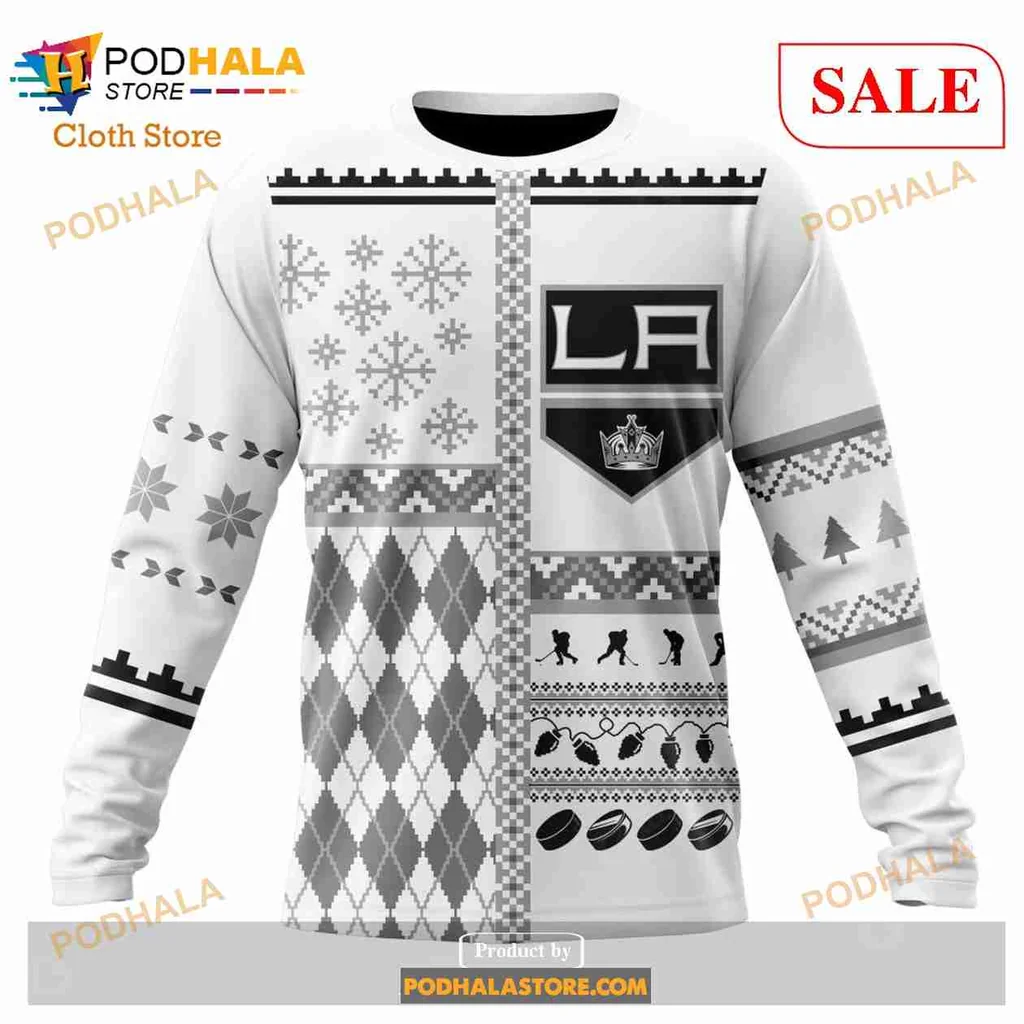 Festive Los Angeles Kings 3D Print Hoodie With Holiday Design Elements Festive Los Angeles Kings 3D Print Hoodie With Holiday Design Elements