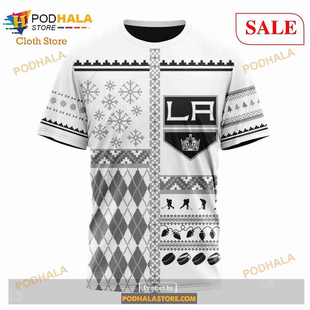 Festive Los Angeles Kings 3d Hoodie With Holiday Design Elements - Product View 6 Festive Los Angeles Kings 3d Hoodie With Holiday Design Elements - Product View 6