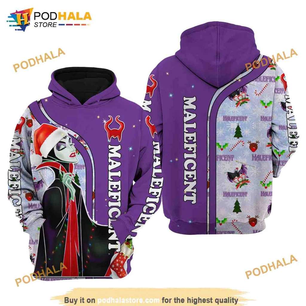 Festive Maleficent 3d Hoodie With Enchanting Holiday Design