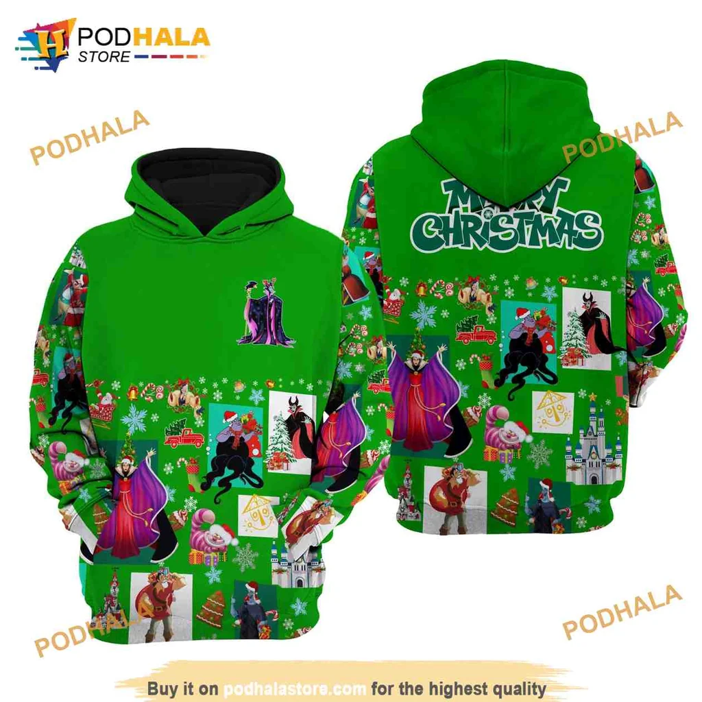 Festive Maleficent Dragon 3d Hoodie With Whimsical Disney Design
